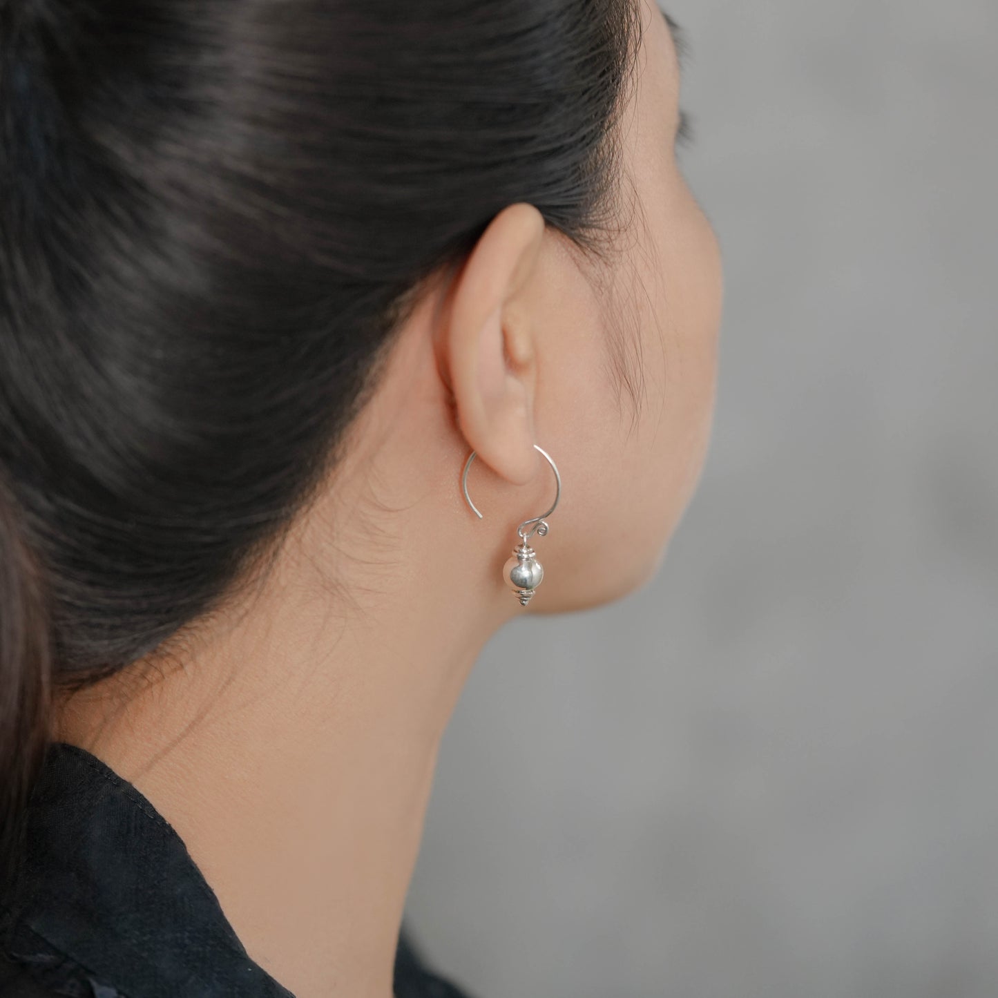 EARRING HOOP BALL PLAIN