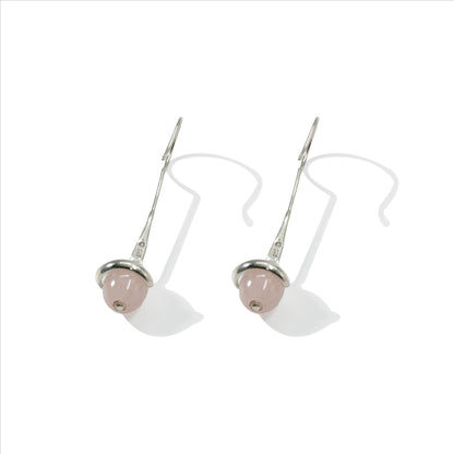 EARRING LONG WRAP ROSE QUARTZ