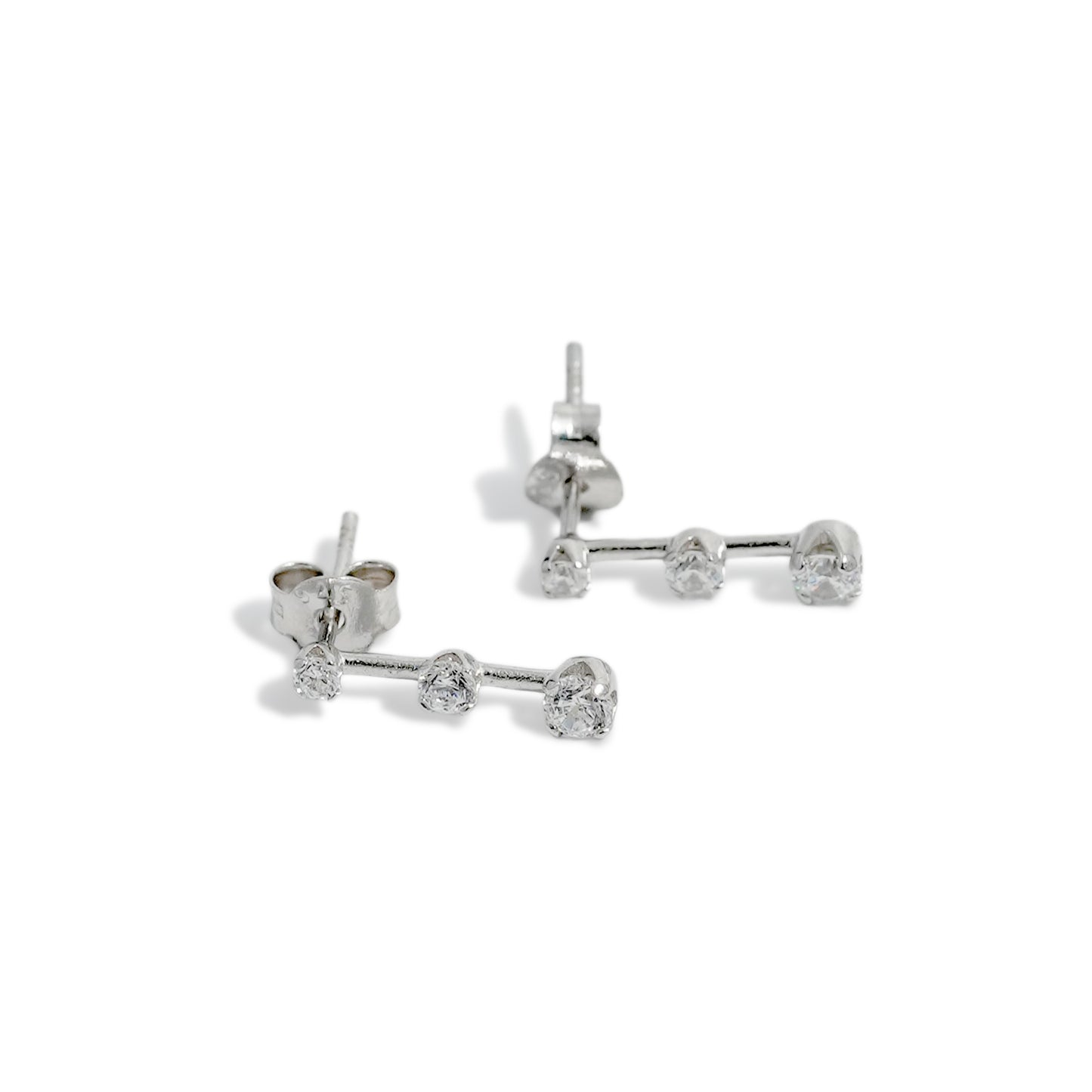 EARRING SIRCON WITH RHODIUM PLATED