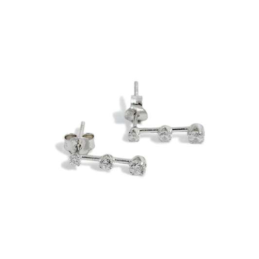 EARRING SIRCON WITH RHODIUM PLATED