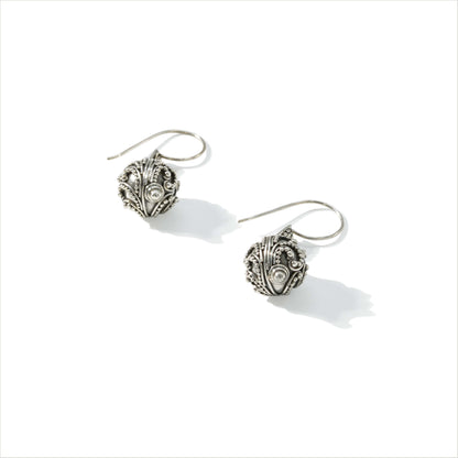 EARRING DANGLE SINGLE BEAD BALL BUN