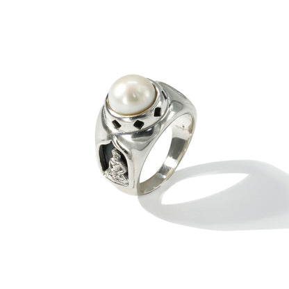 RING DOME STUPA BOROBUDDHA FRESH WATER PEARL