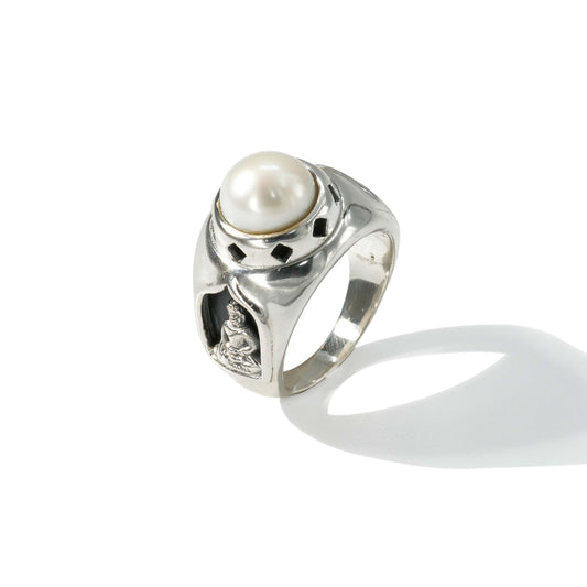 RING DOME STUPA BOROBUDDHA FRESH WATER PEARL
