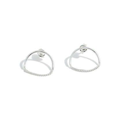 EARRING ROUND HALF CHAIN