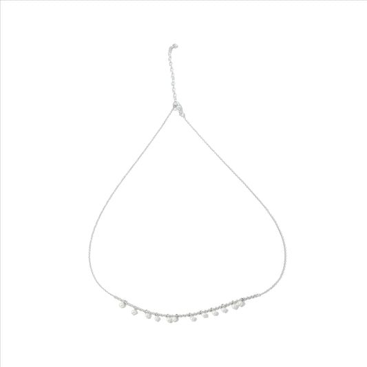 NECKLACE BEAD PEARL WITH RHODIUM PLATED