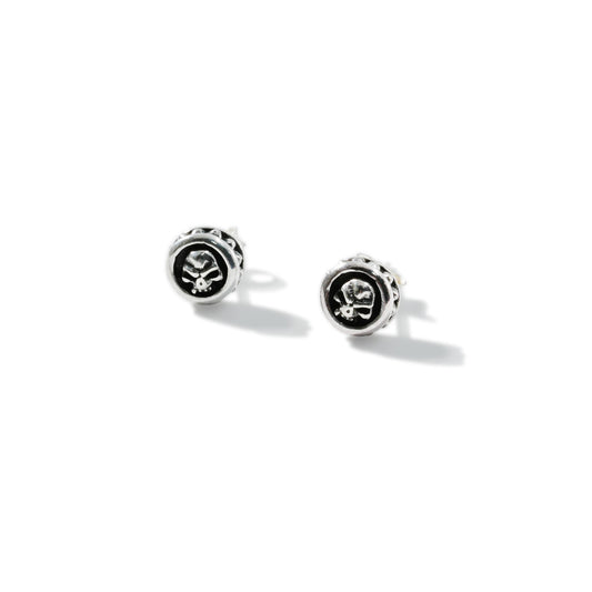 EARRING STUD ROUND SKULL