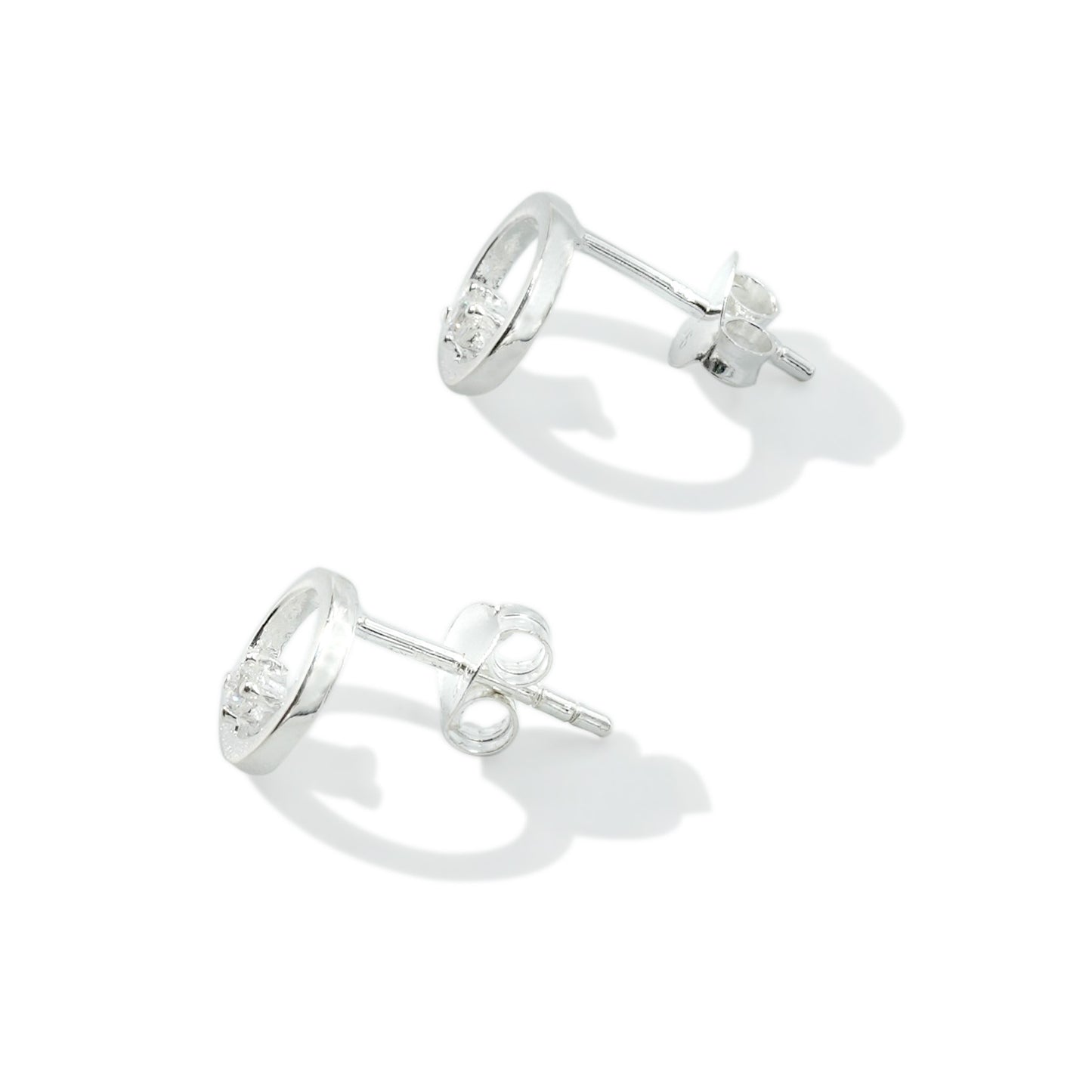 EARRING ROUND ZIRCONIA