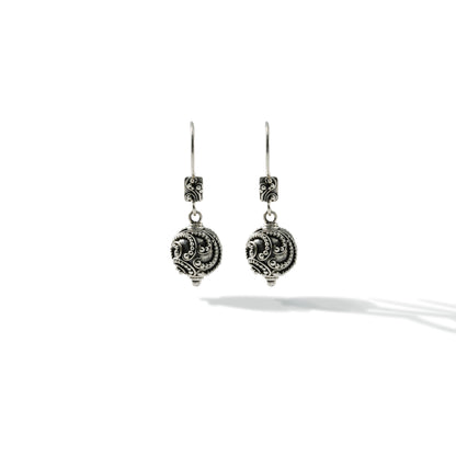 EARRING DANGLE SINGLE BEAD BALL BUN