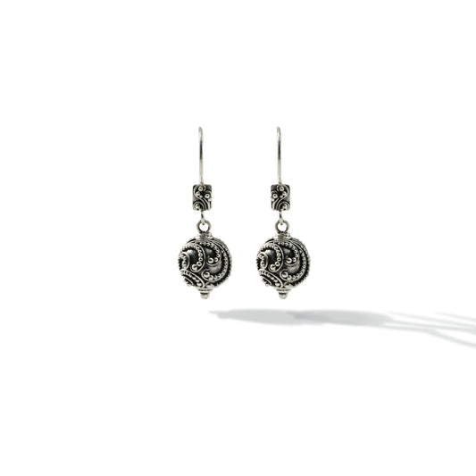EARRING DANGLE SINGLE BEAD BALL BUN