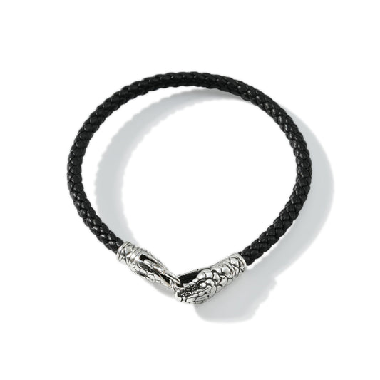 BRACELET LEATHER SNAKE HEAD WITH CLASP