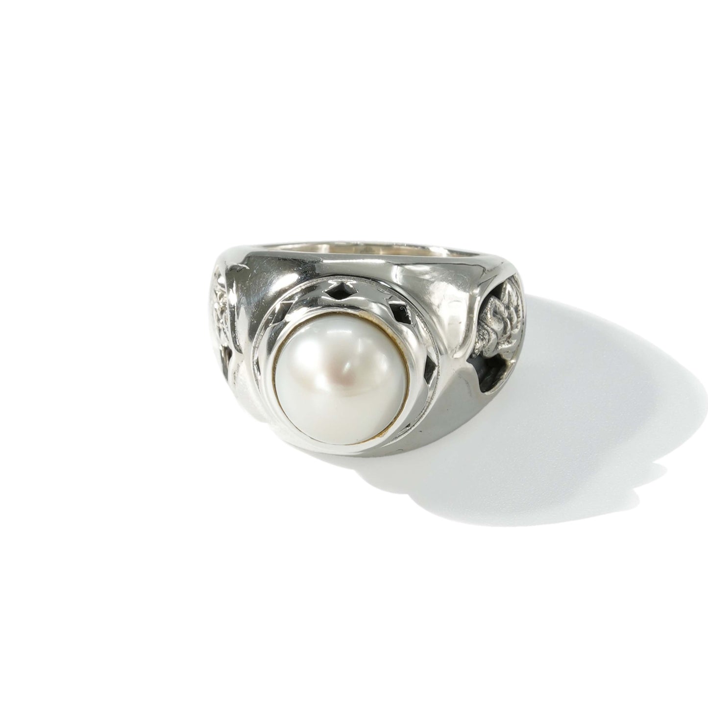 RING DOME STUPA BOROBUDDHA FRESH WATER PEARL