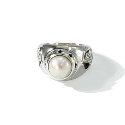 RING DOME STUPA BOROBUDDHA FRESH WATER PEARL