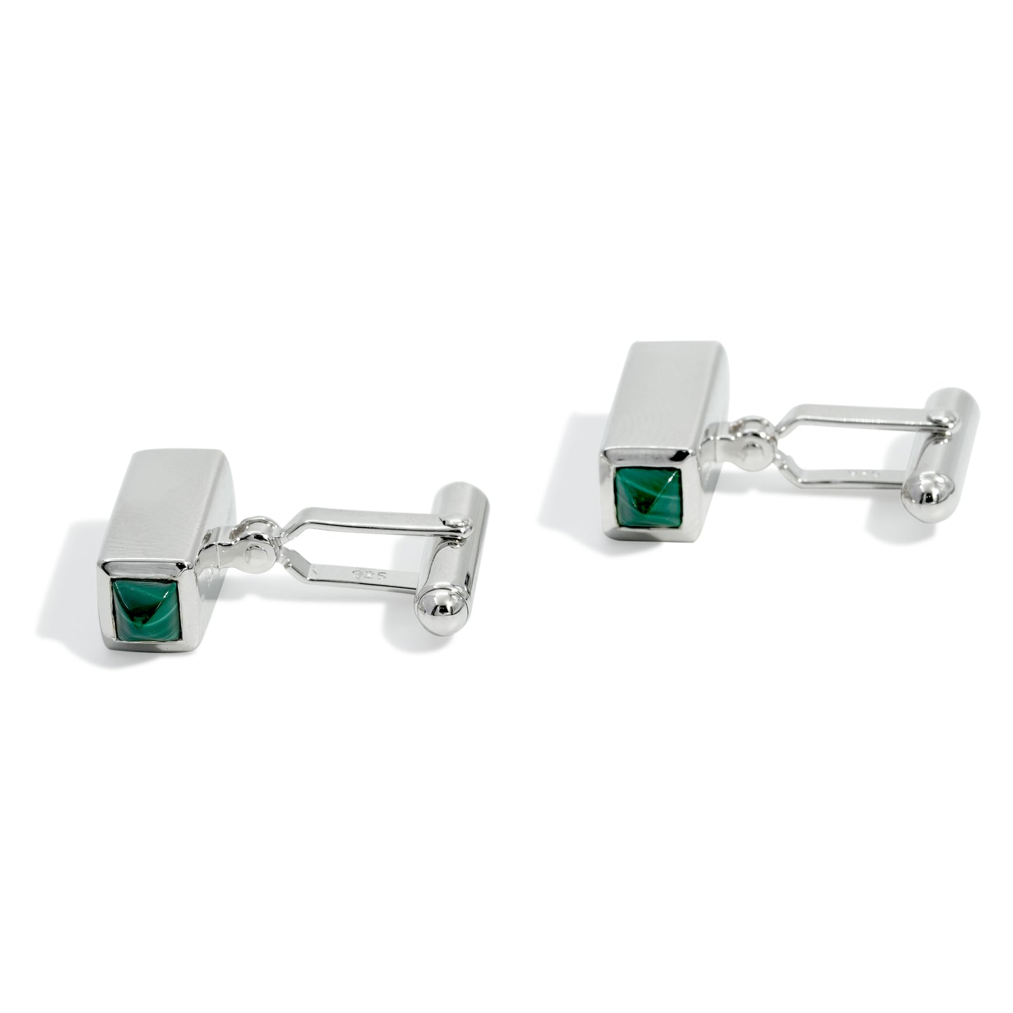CUFFLINK BLOCK 15TH ANNIVERSARY RODHIUM PLATED