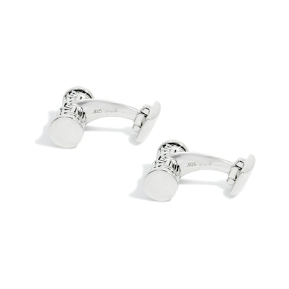 CUFFLINK BYZANTINE 15TH ANNIVERARY RODHUM PLATED