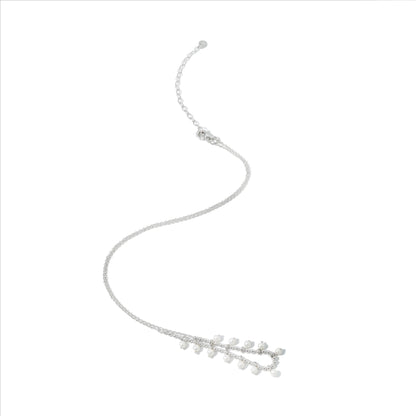 NECKLACE BEAD PEARL WITH RHODIUM PLATED