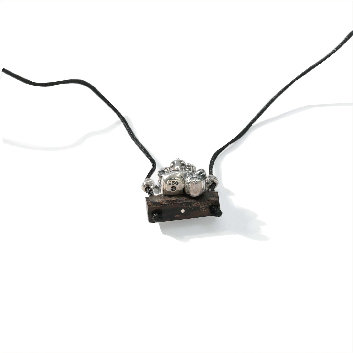 NECKLACE SHAMBALA GANESH SWING PALM WOOD