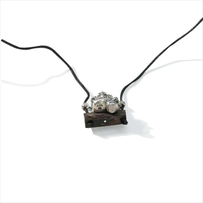 NECKLACE SHAMBALA GANESH SWING PALM WOOD