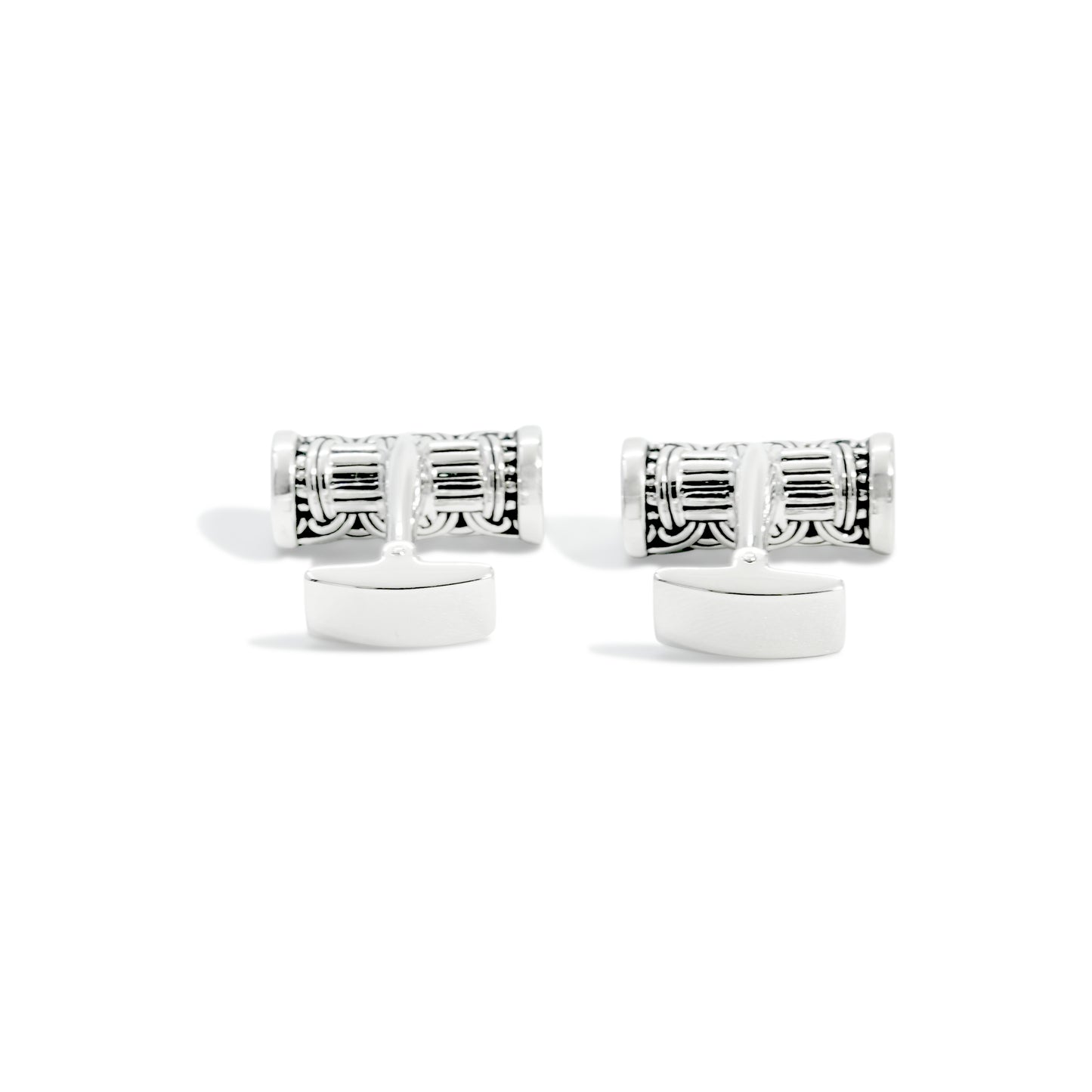 CUFFLINK BYZANTINE 15TH ANNIVERARY RODHUM PLATED