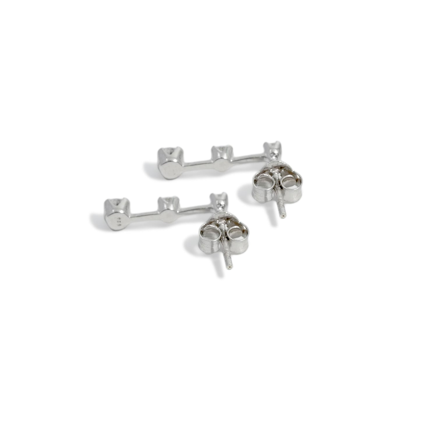 EARRING SIRCON WITH RHODIUM PLATED
