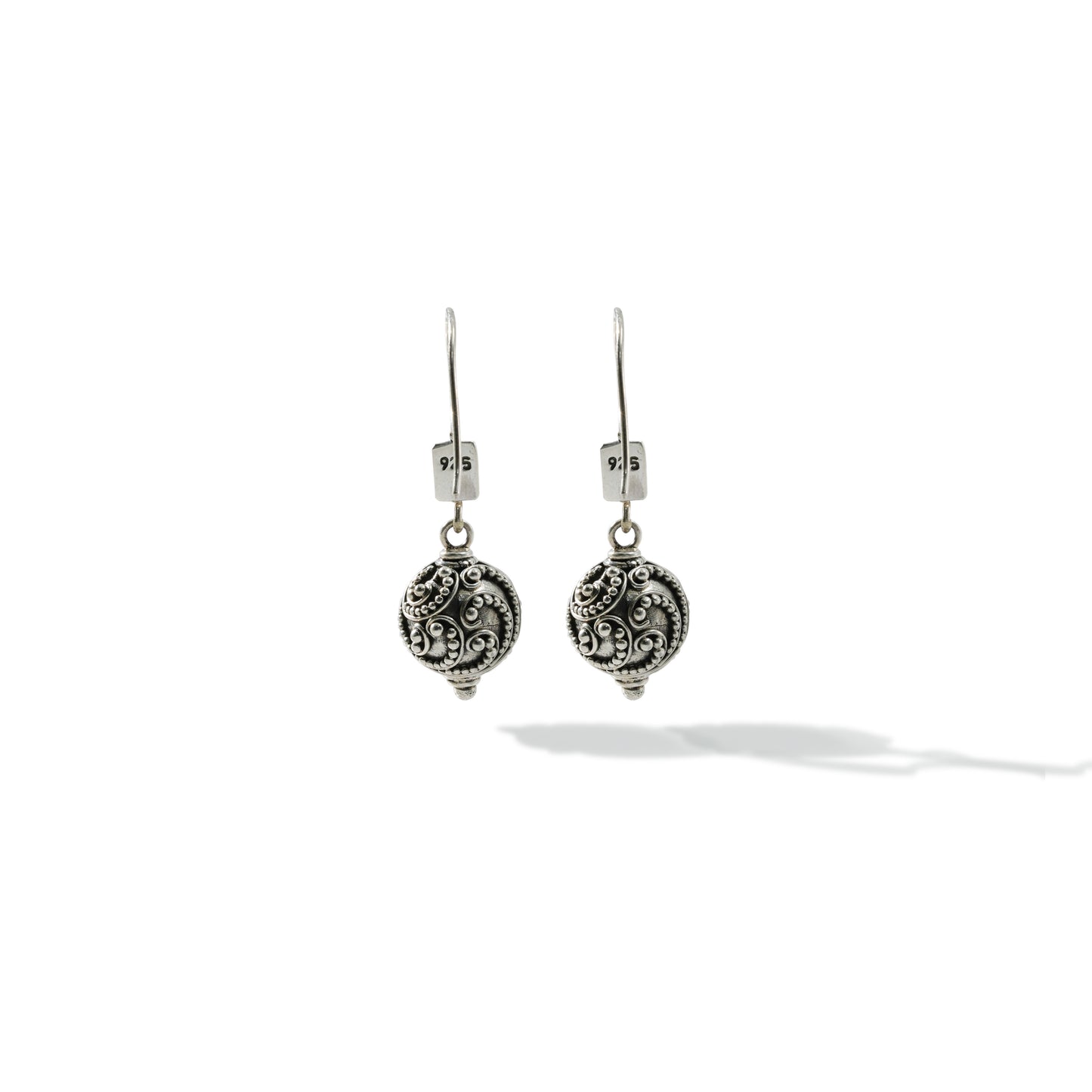 EARRING DANGLE SINGLE BEAD BALL BUN