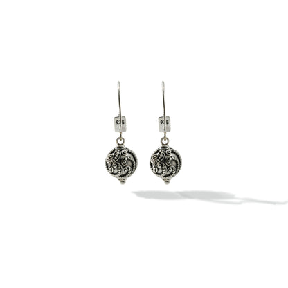 EARRING DANGLE SINGLE BEAD BALL BUN