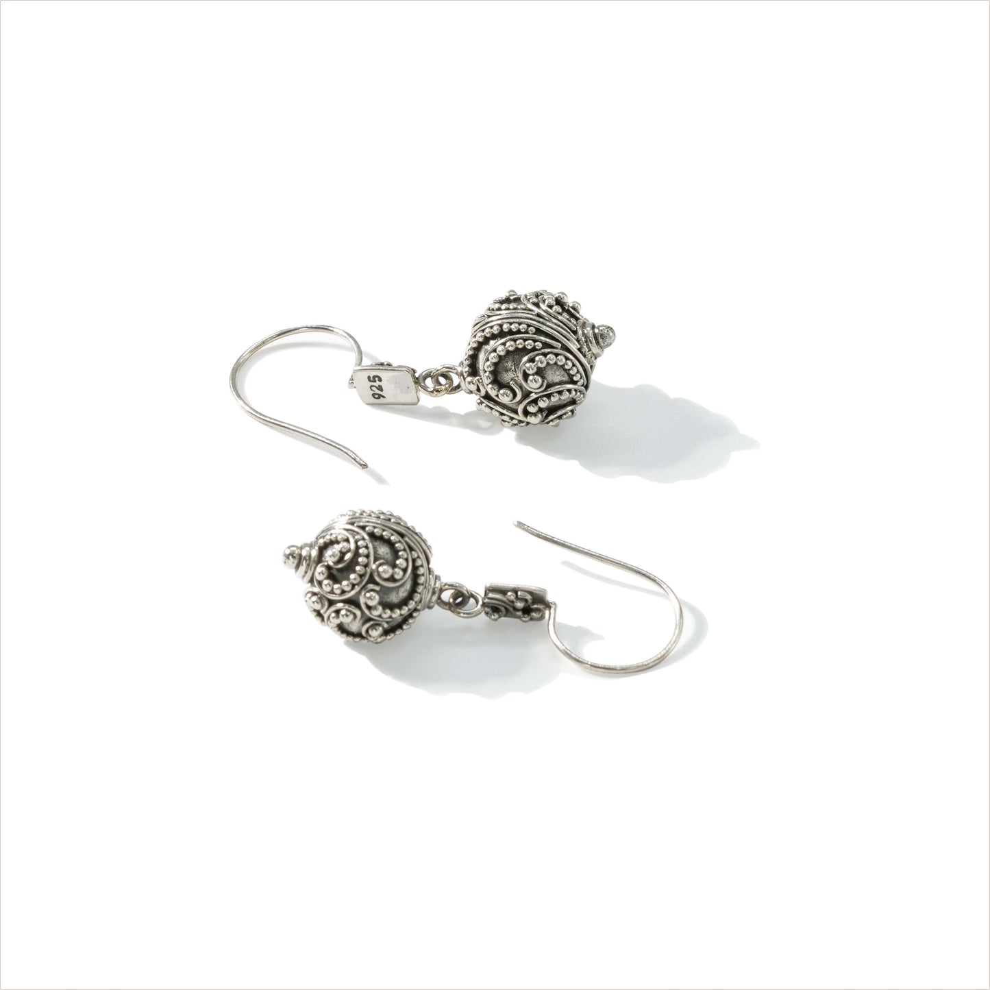 EARRING DANGLE SINGLE BEAD BALL BUN