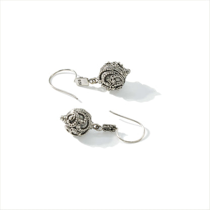 EARRING DANGLE SINGLE BEAD BALL BUN