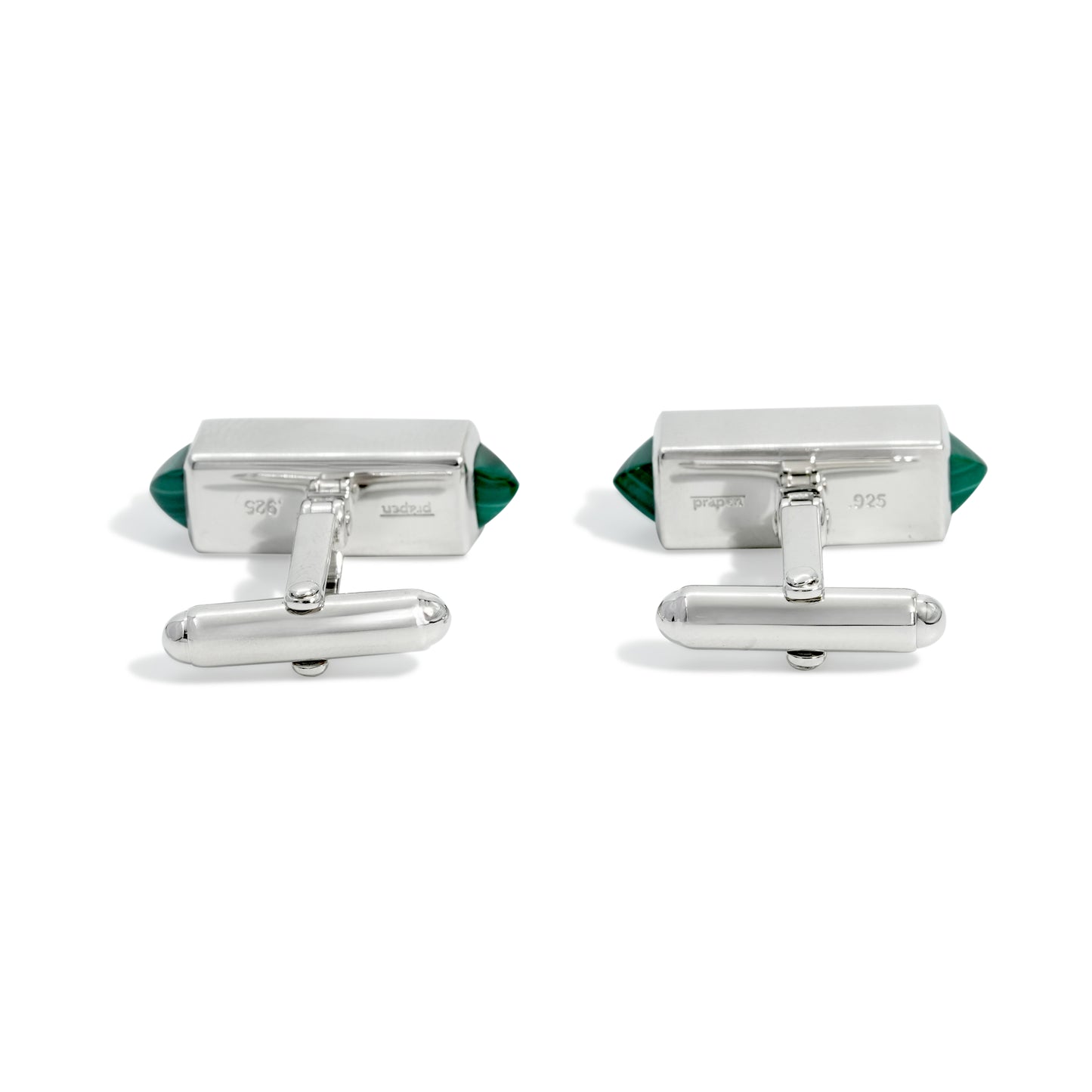 CUFFLINK BLOCK 15TH ANNIVERSARY RODHIUM PLATED