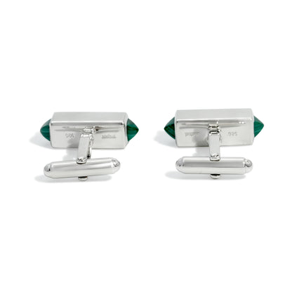CUFFLINK BLOCK 15TH ANNIVERSARY RODHIUM PLATED