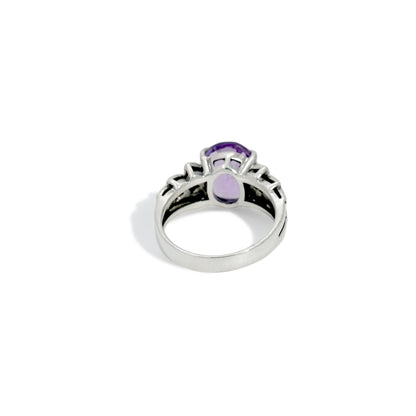 RING LEAF WITH AMETHYST