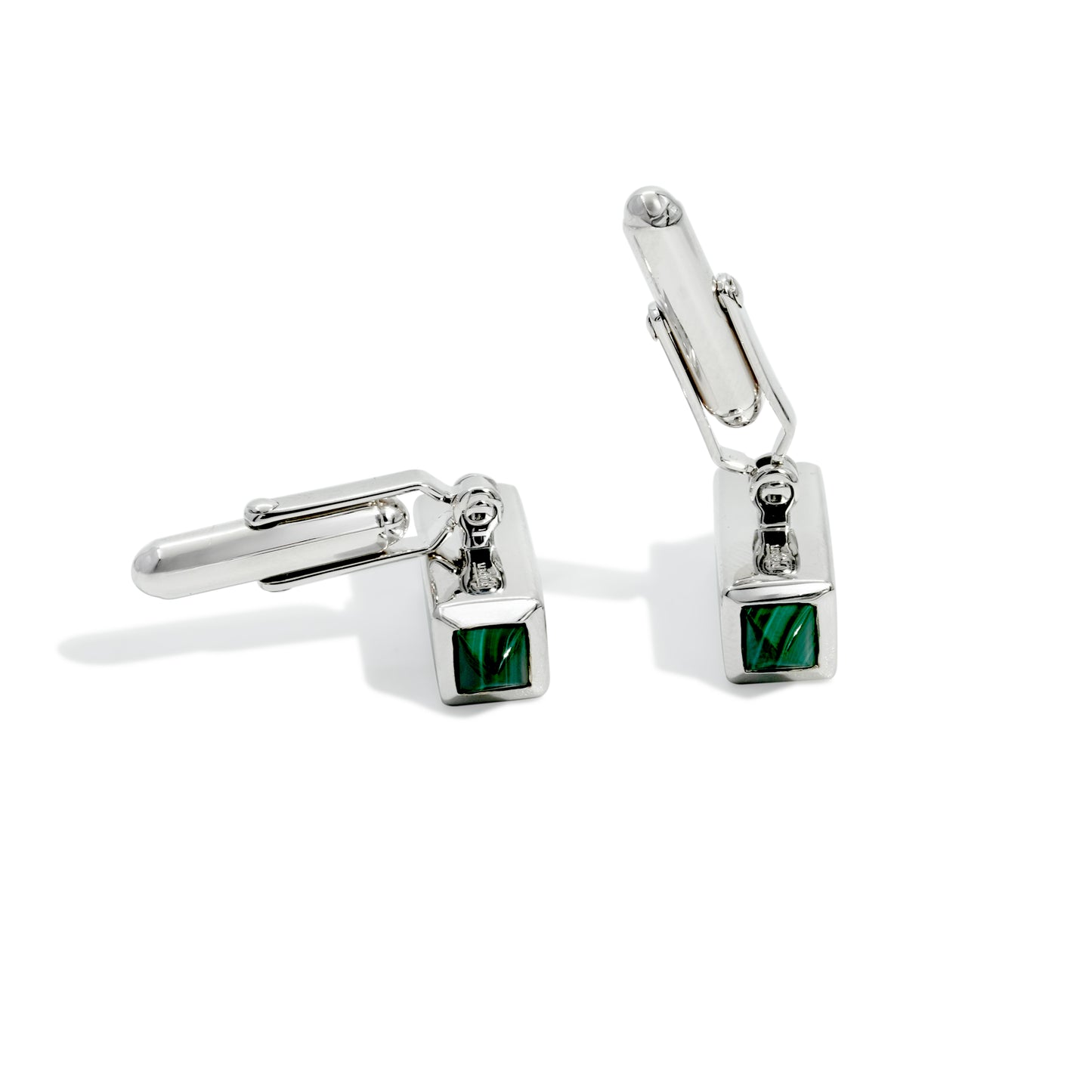 CUFFLINK BLOCK 15TH ANNIVERSARY RODHIUM PLATED