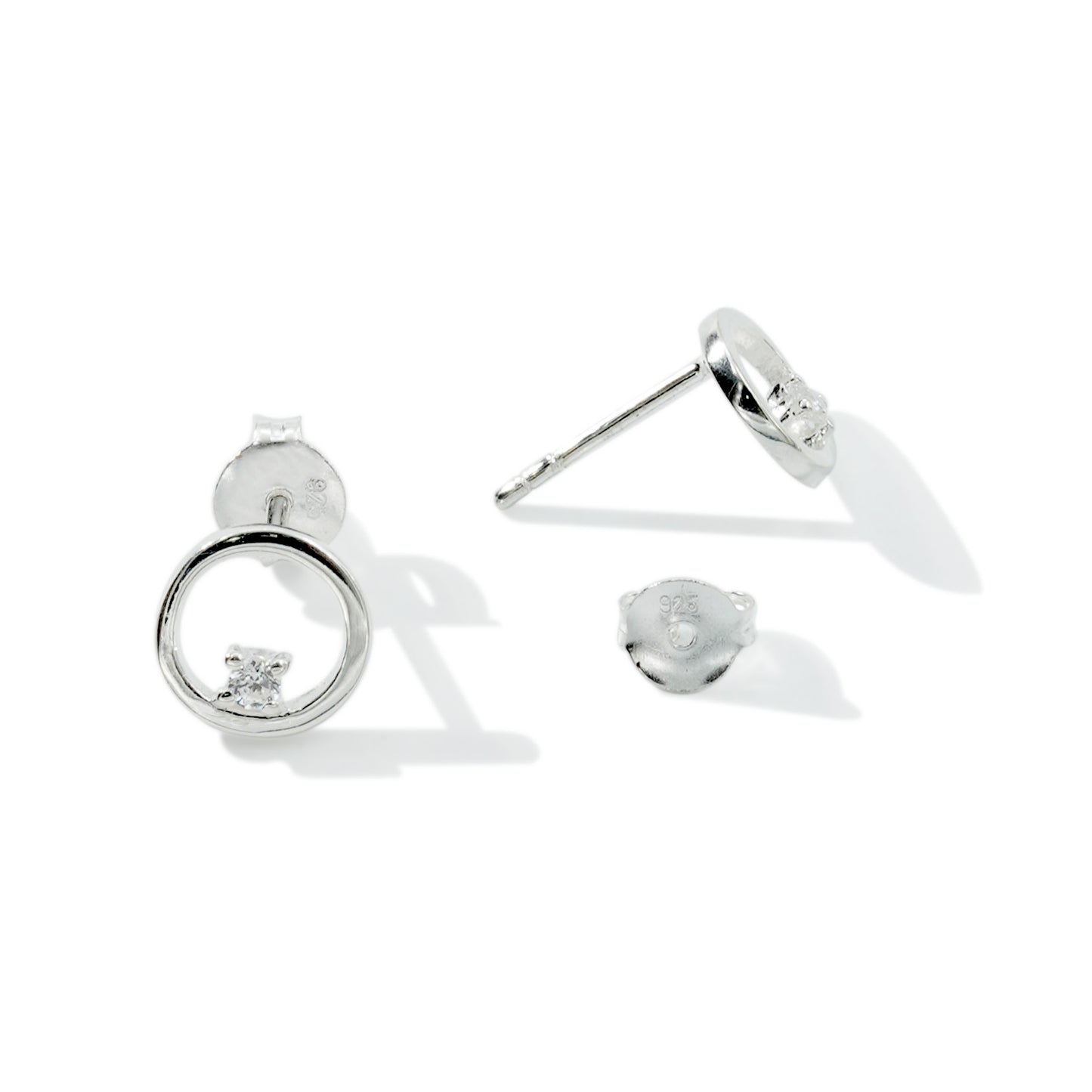 EARRING ROUND ZIRCONIA