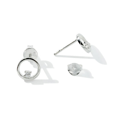 EARRING ROUND ZIRCONIA