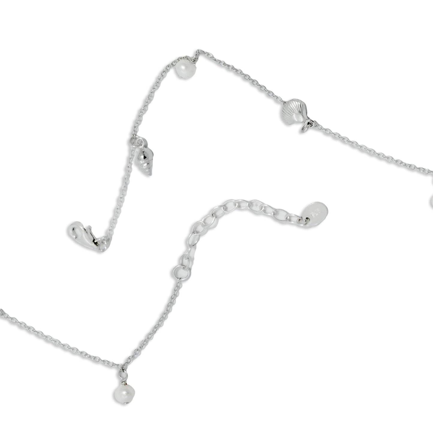 BRACELET CHARM SHEEL PEARL WITH RHODIUM PLATED