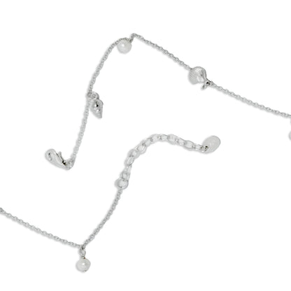 BRACELET CHARM SHEEL PEARL WITH RHODIUM PLATED