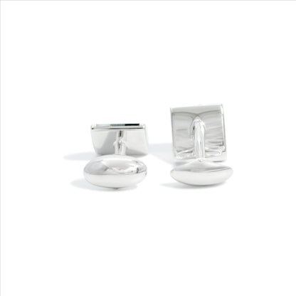 CUFFLINK GRADATION 15TH ANNIVERSARY RODHIUM PLATED