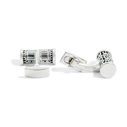 CUFFLINK BYZANTINE 15TH ANNIVERARY RODHUM PLATED