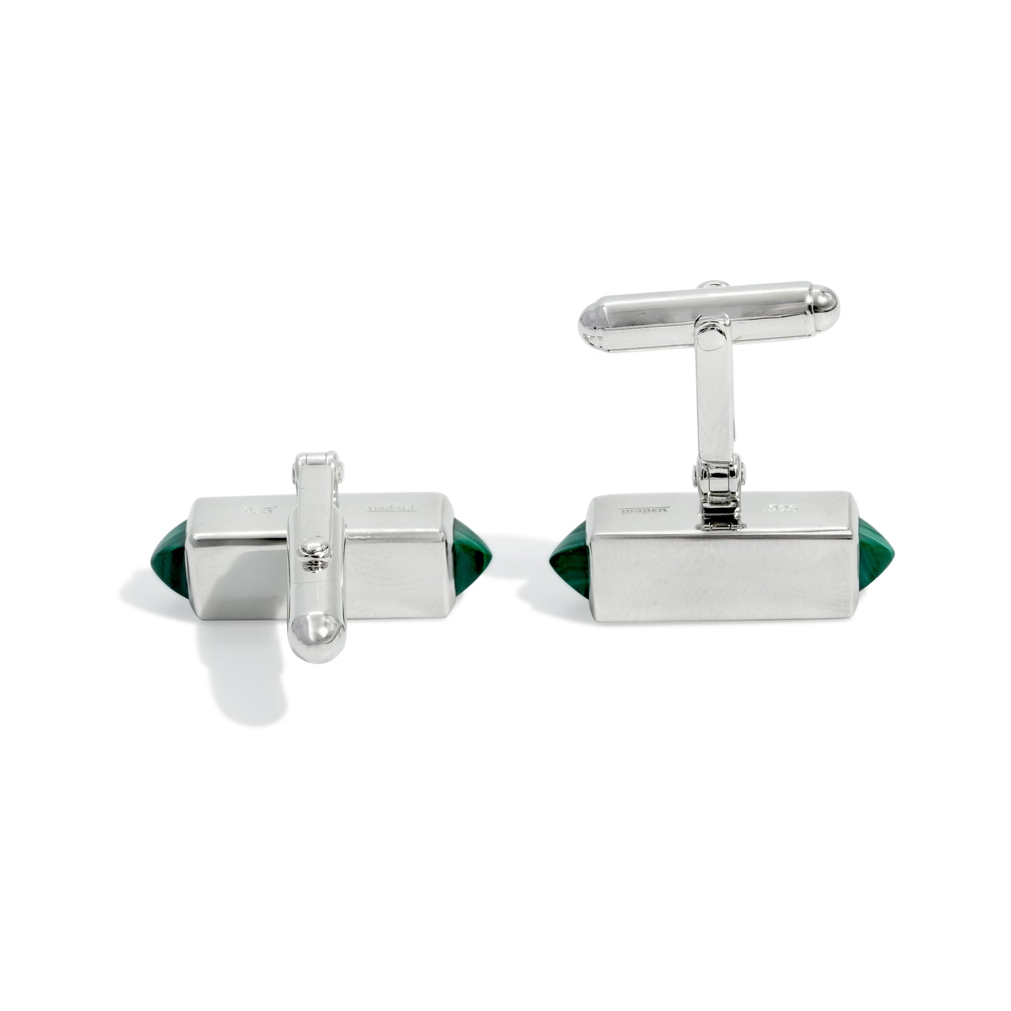 CUFFLINK BLOCK 15TH ANNIVERSARY RODHIUM PLATED