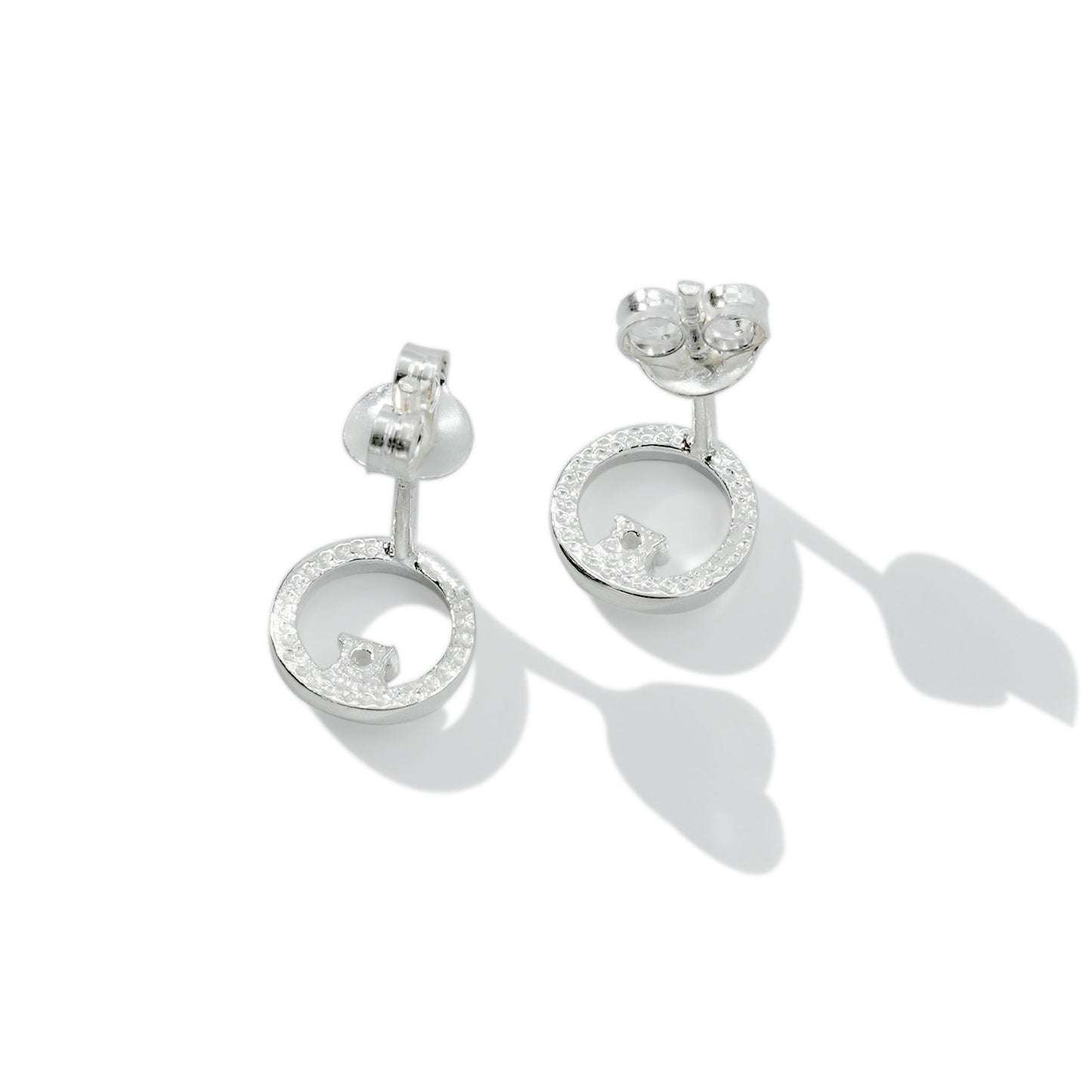 EARRING ROUND ZIRCONIA