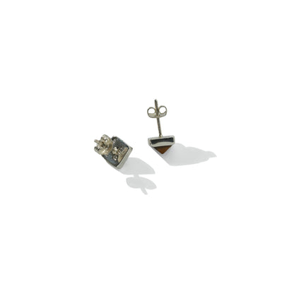 EARRING STUD TIGER EYE