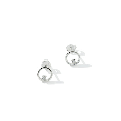 EARRING ROUND ZIRCONIA